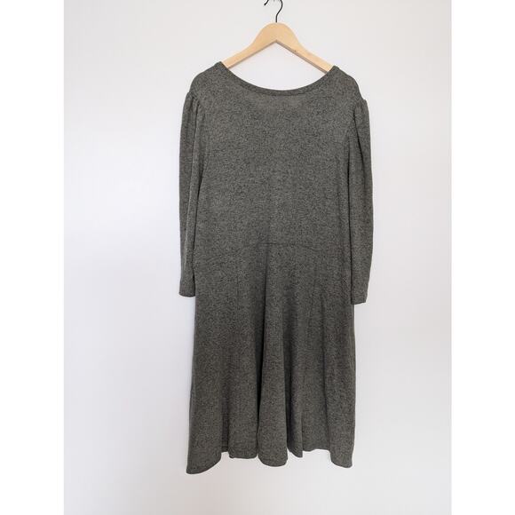 Torrid Super Soft Plush Puff Sleeve Mini Skater Dress in Dusty Olive - Picture 8 of 8
